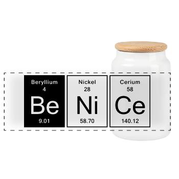 Nice - Be Nice - Boîte à biscuits avec couvercle en bois - blanc - Devant