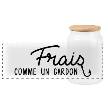 Frais comme un gardon - Boîte à biscuits avec couvercle en bois - blanc - Devant