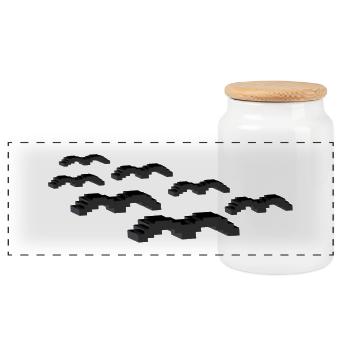 oiseaux - Boîte à biscuits avec couvercle en bois - blanc - Devant