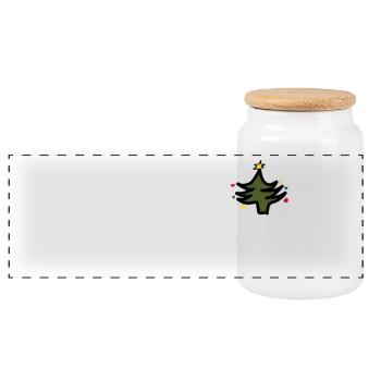 Merry Christmas Weihnachten - Panoramic Cookie Jar with Wooden Lid - white - Front