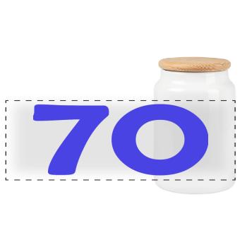 HAPPY BIRTHDAY. HAPPY BIRTHDAY. ANNIVERSARY. - Panoramic Cookie Jar with Wooden Lid - white - Front