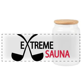 2541614 15524168 sauna - Panorama Keksdose mit Holzdeckel - Weiß - Vorne