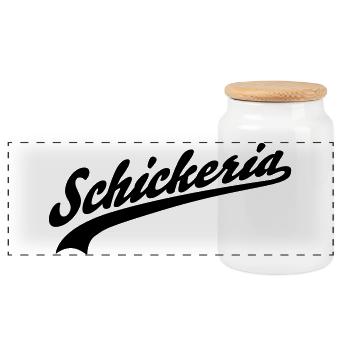 Schickeria - Panoramic Cookie Jar with Wooden Lid - white - Front