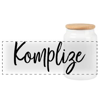 Komplize Freund Partner Geschenk - Panorama Keksdose mit Holzdeckel - Weiß - Vorne