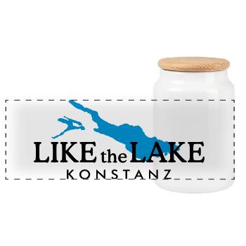 Like the Lake - Konstanz am Bodensee - Panorama Keksdose mit Holzdeckel - Weiß - Vorne