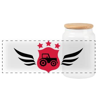 Agriculteur - Fermier - Nature - Boîte à biscuits avec couvercle en bois - blanc - Devant