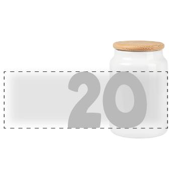 420 | 4 20 | Designfarbe verstellbar - Panorama Keksdose mit Holzdeckel - Weiß - Vorne