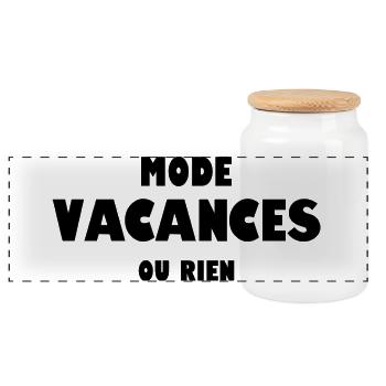 Mode vacances ou rien - Boîte à biscuits avec couvercle en bois - blanc - Devant