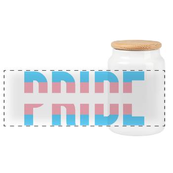 Pride Month LGBT - Trans Pride - Panorama Keksdose mit Holzdeckel - Weiß - Vorne