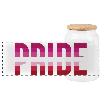 Pride Month LGBT - Lesbian Pride - Panoramic Cookie Jar with Wooden Lid - white - Front