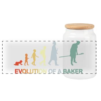 Vintage Baker Evolution - Panoramic Cookie Jar with Wooden Lid - white - Front