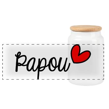 DAD. FATHER'S DAY. HAPPY FATHER'S DAY. HAPPY BIRTHDAY. - Panoramic Cookie Jar with Wooden Lid - white - Front
