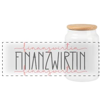 Finanzwirtin Geschenk Finanzamt Beruf - Panorama Keksdose mit Holzdeckel - Weiß - Vorne