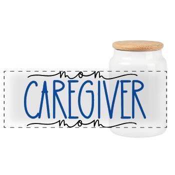 Keeper Proud Mom Cute Gift - Panoramic Cookie Jar with Wooden Lid - white - Front