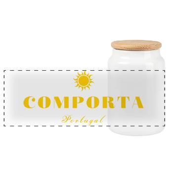 Comporta Portugal Sun Design - Panorama Keksdose mit Holzdeckel - Weiß - Vorne