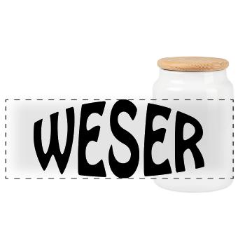 Weser - Boîte à biscuits avec couvercle en bois - blanc - Devant