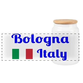 Bologna Italy - Stylish prints - Panoramic Cookie Jar with Wooden Lid - white - Front