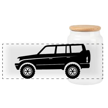 Offroad Adventure SUV - Panorama Keksdose mit Holzdeckel - Weiß - Vorne