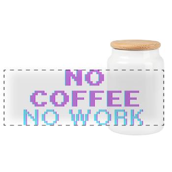 No Coffee No Work – T-shirt pixel art rétro gaming - Boîte à biscuits avec couvercle en bois - blanc - Devant