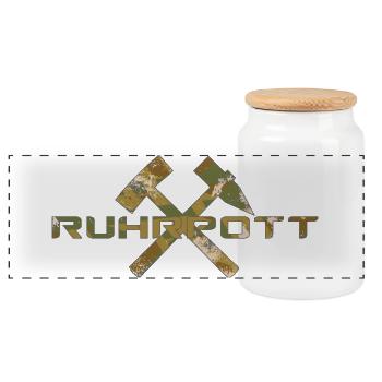 Ruhrpott Camo - Panorama Keksdose mit Holzdeckel - Weiß - Vorne