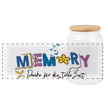 Belle mémoire était le temps - Boîte à biscuits avec couvercle en bois - blanc - Devant