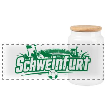 Schweinfurt Football Fan Merchandise Football Fan - Panoramic Cookie Jar with Wooden Lid - white - Front