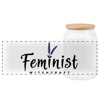 Halloween Hexen-Spruch mit Lavendel - Panorama Keksdose mit Holzdeckel - Weiß - Vorne