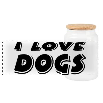 canine - Boîte à biscuits avec couvercle en bois - blanc - Devant
