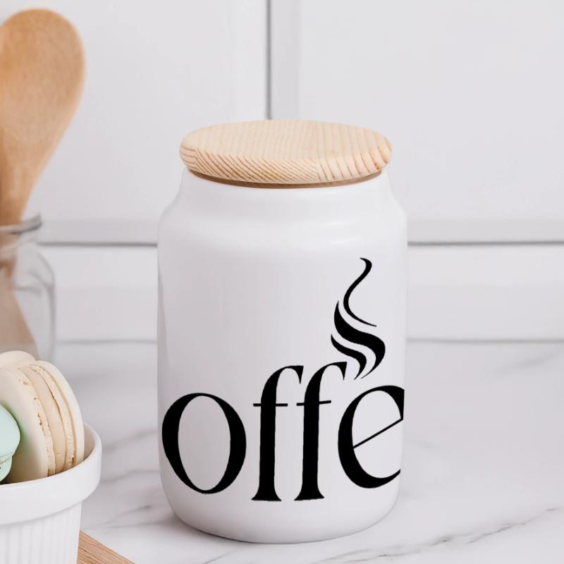 Caffè Biscottiera con coperchio in legno