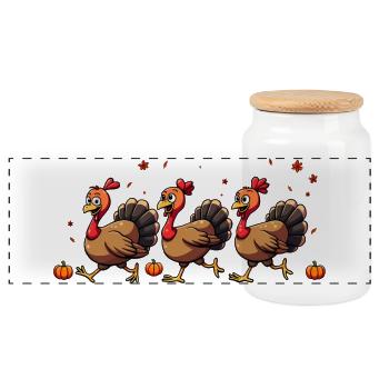 Thanksgiving Truthahn Baby - Panorama Keksdose mit Holzdeckel - Weiß - Vorne