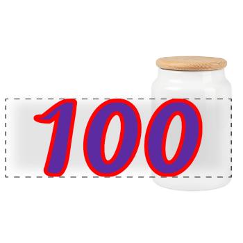 100. 100 ANS. 100e ANNIVERSAIRE. ANNIVERSAIRE 100  - Boîte à biscuits avec couvercle en bois - blanc - Devant