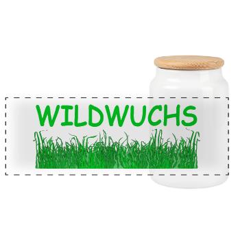 WILDWUCHS - Panorama Keksdose mit Holzdeckel - Weiß - Vorne