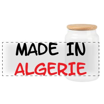 Made in Algeria - Panoramic Cookie Jar with Wooden Lid - white - Front