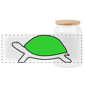 Tortue - Boîte à biscuits avec couvercle en bois - blanc - Devant