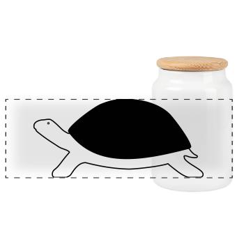 Tortue - Boîte à biscuits avec couvercle en bois - blanc - Devant