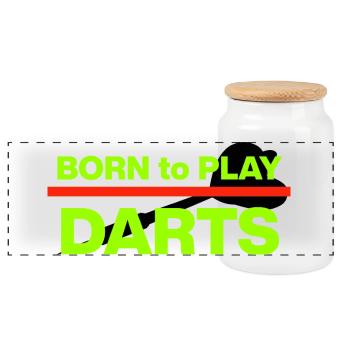 Made for Darts , Neon Edition, Onehundreteighty - Panorama Keksdose mit Holzdeckel - Weiß - Vorne