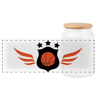 Basketball forever – dunk court competition sport - Panoramic Cookie Jar with Wooden Lid - white - Front
