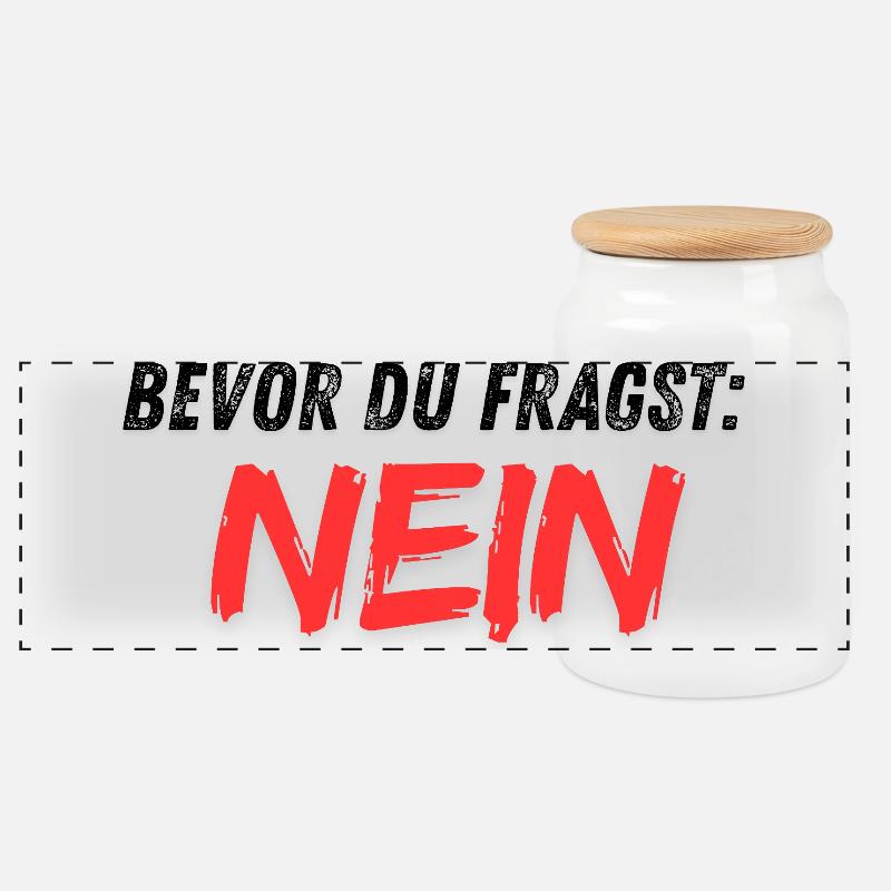 Bevor_du_fragst_NEIN - Panorama Keksdose mit Holzdeckel - Weiß