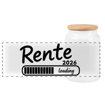 Rente 2026 loading Endlich Ruhestand - Panorama Keksdose mit Holzdeckel - Weiß - Vorne