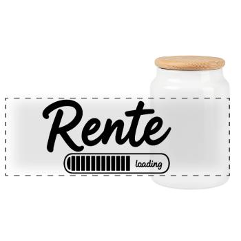 Rente 2026 loading Endlich Ruhestand - Panorama Keksdose mit Holzdeckel - Weiß - Vorne