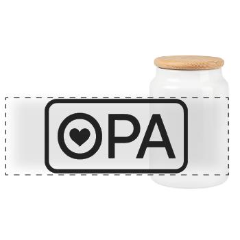 Annonce du Grand-père Fier OPA 2026 - Boîte à biscuits avec couvercle en bois - blanc - Devant