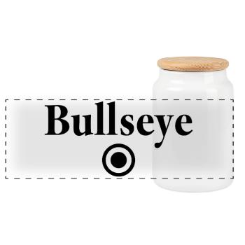Bullseye Dartsport Profi Volltreffer Outfit - Panorama Keksdose mit Holzdeckel - Weiß - Vorne