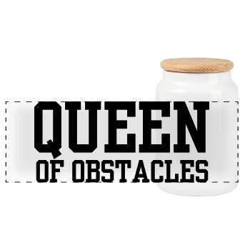 Queen of Obstacles - Panorama Keksdose mit Holzdeckel - Weiß - Vorne