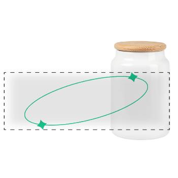 Anneau elliptique en étoile - Boîte à biscuits avec couvercle en bois - blanc - Devant