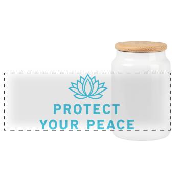 Protégez votre paix Lotus Yoga Spiritualité - Boîte à biscuits avec couvercle en bois - blanc - Devant