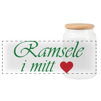 Ramsele in my Heart - Panoramic Cookie Jar with Wooden Lid - white - Front
