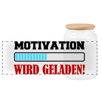 motivation_wird_geladen- - Panorama Keksdose mit Holzdeckel - Weiß - Vorne