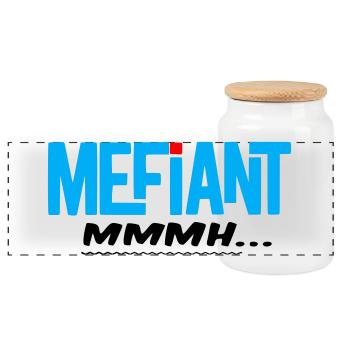 Méfiant - Boîte à biscuits avec couvercle en bois - blanc - Devant