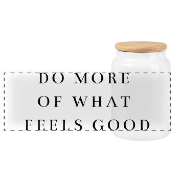 Faites plus de ce qui fait du bien Citation Minimaliste - Boîte à biscuits avec couvercle en bois - blanc - Devant