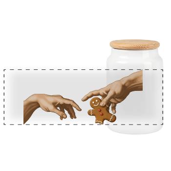 Biscuits en pain d’épices – La Création – Weihn drôle - Boîte à biscuits avec couvercle en bois - blanc - Devant
